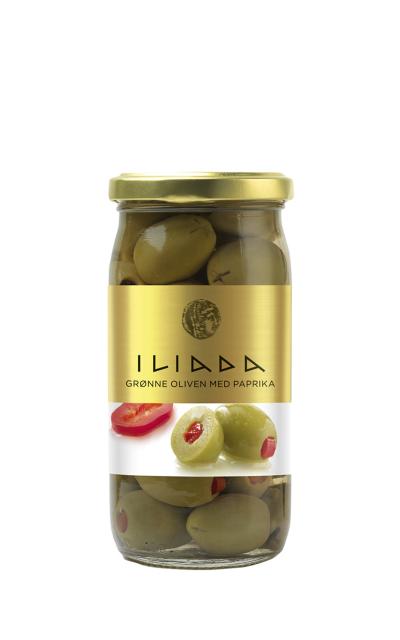 ILIADA Green Olives Stuffed with Red Pepper
