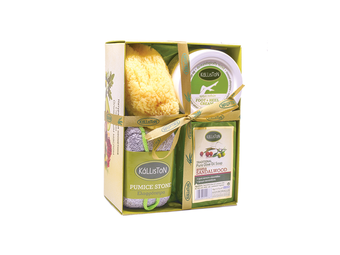 Fοοt & Heel Cream 75ml + Traditional Olive Oil Soap 100gr + Sponge + Pumice