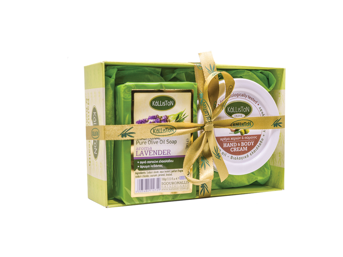 Traditional Pure Olive Oil Soap 100gr + Hadn & Body Cream 75ml